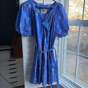 Boho Blue Babydoll Smock Dress